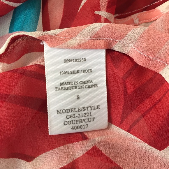 Joie Sheer Tropical Silk Blouse - Picture 6 of 7